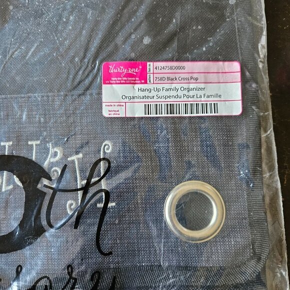 Thirty-One Hang-Up Family Organizer in Black Cross Pop NEW - Picture 2 of 3